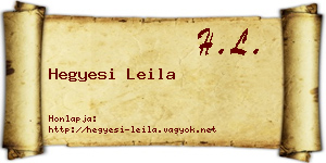Hegyesi Leila névjegykártya